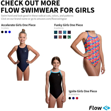 Size 23 to 30 One Piece Competition Swim Suit in Eight Rad Swimsuit Designs Flow Funky Swimsuits for Girls 